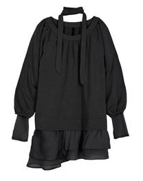 3-Layered Scarf Long Sleeve (Black)