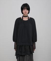 3-Layered Scarf Long Sleeve (Black)