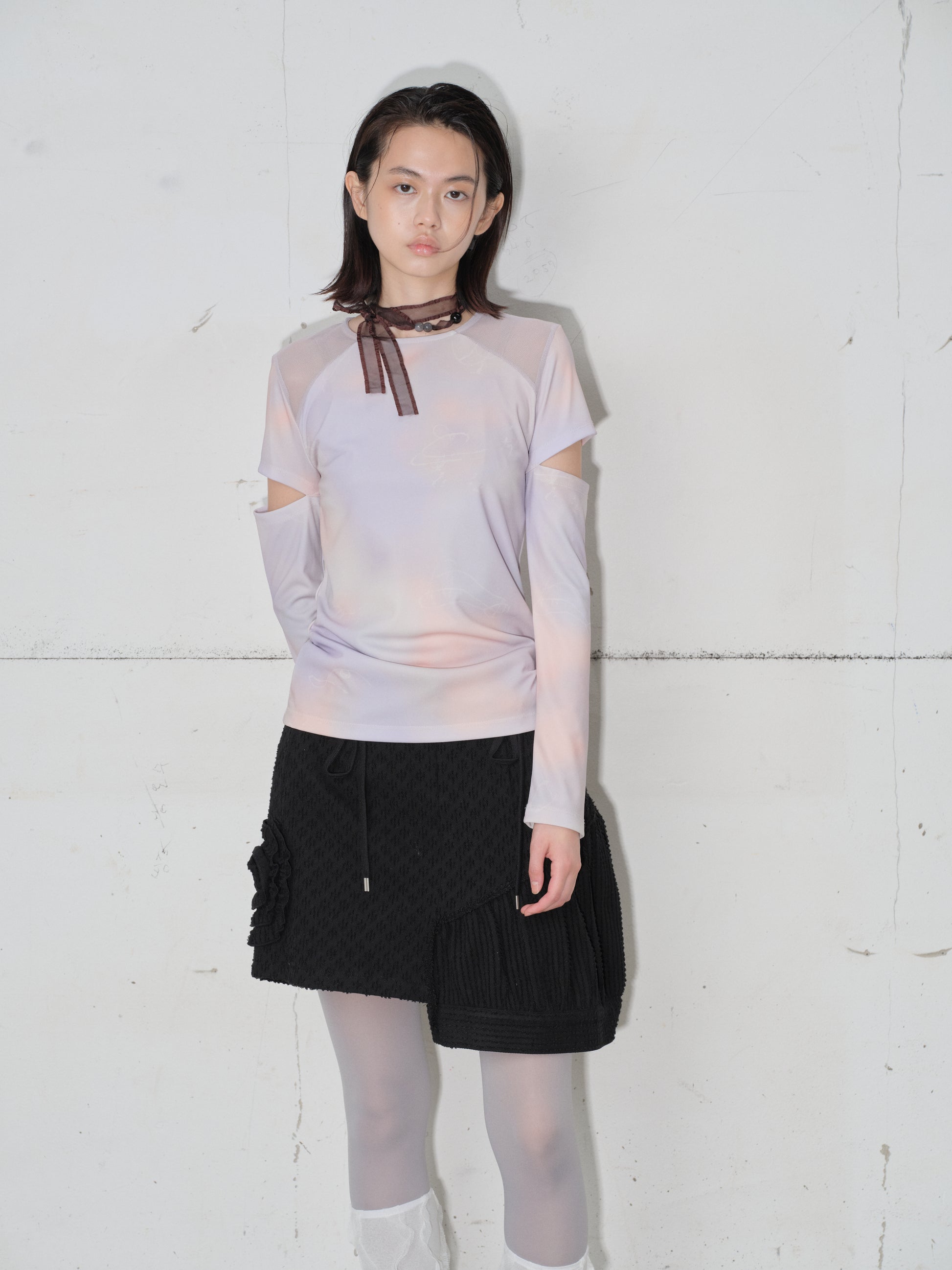 Asymmetry Embroidery Skirt