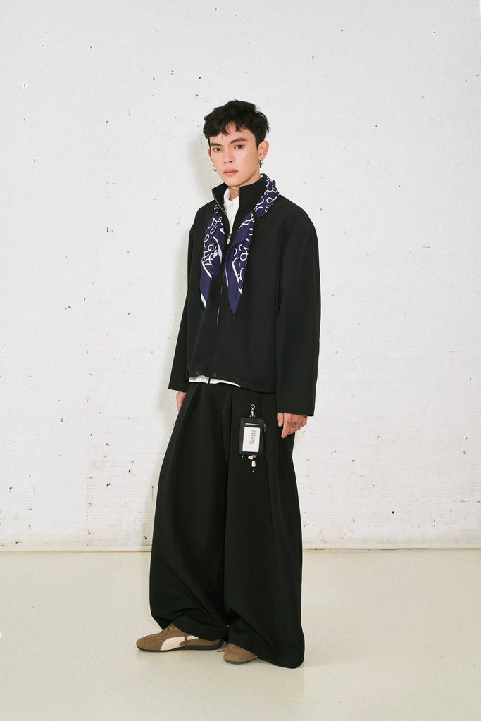 Pleated Eyelet Trousers