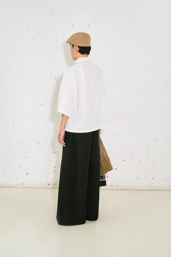 Pleated Eyelet Trousers