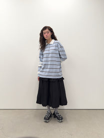 Stripe Frill Collar Top