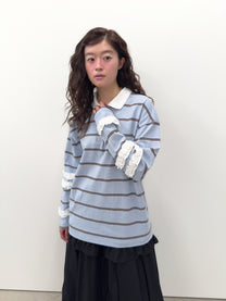 Stripe Frill Collar Top