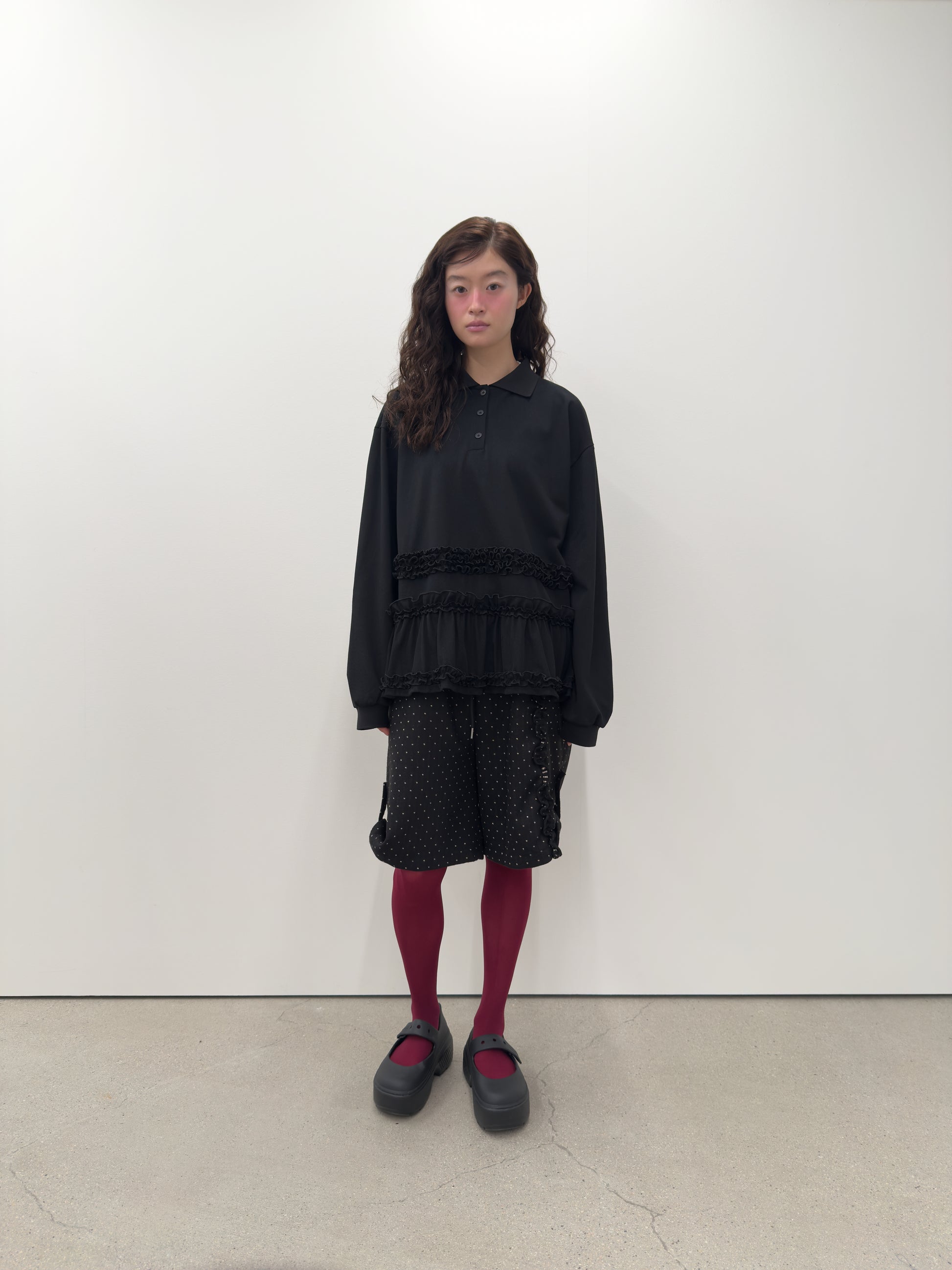 Frilled Hem Collar Top