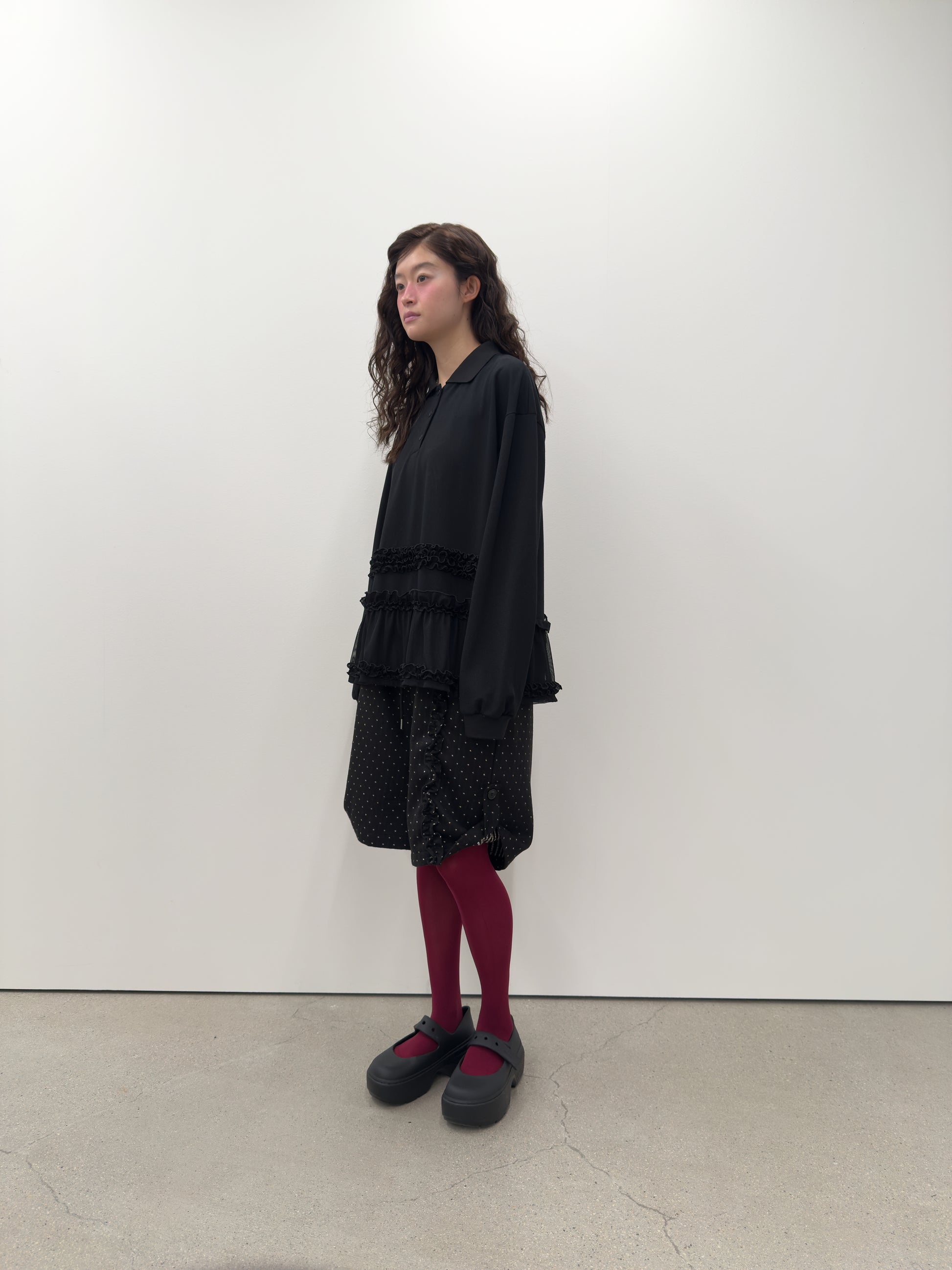 Frilled Hem Collar Top