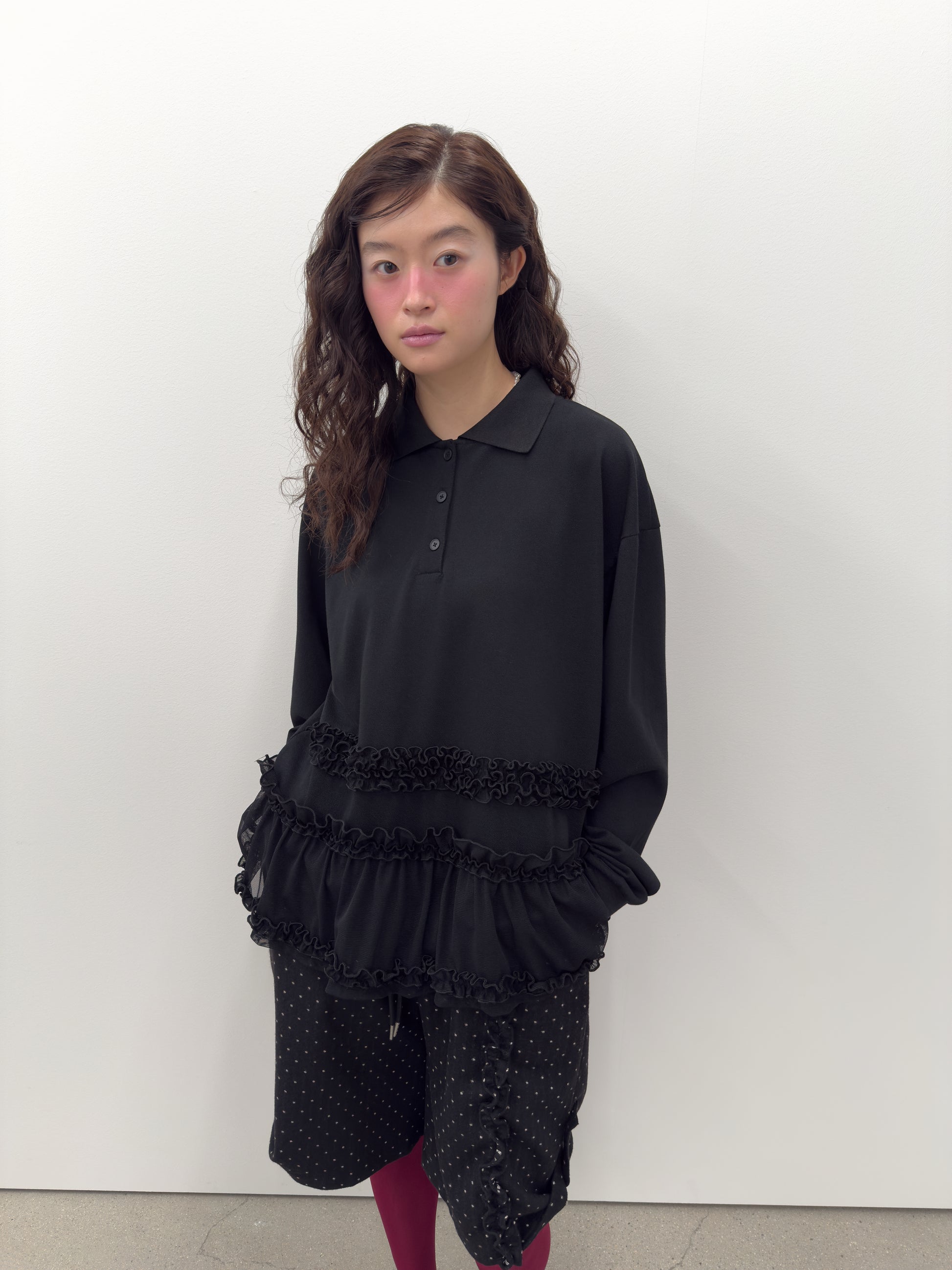 Frilled Hem Collar Top