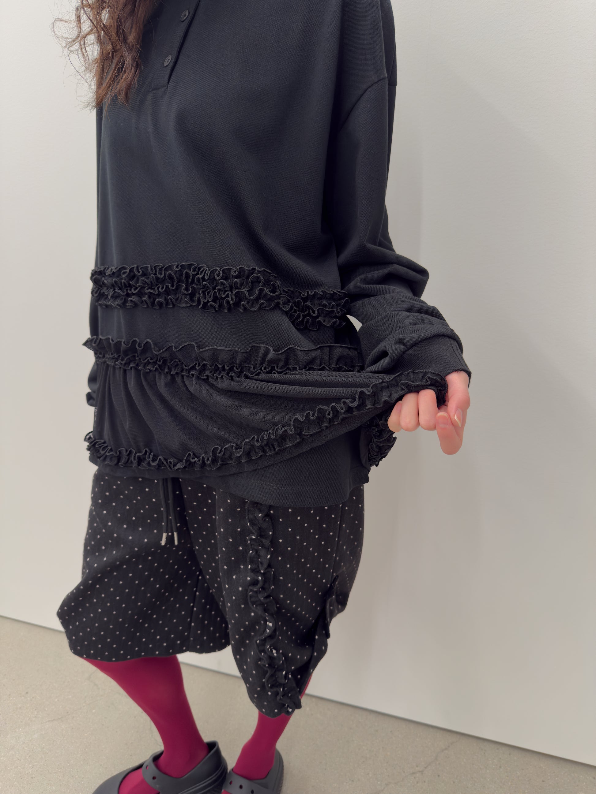 Frilled Hem Collar Top