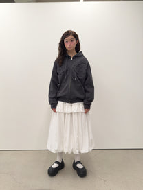 Flower Appliqué Zip Hoodie