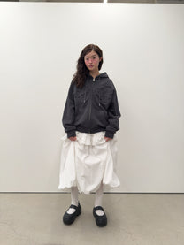 Flower Appliqué Zip Hoodie