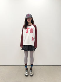 Buttoned Patch Raglan Top