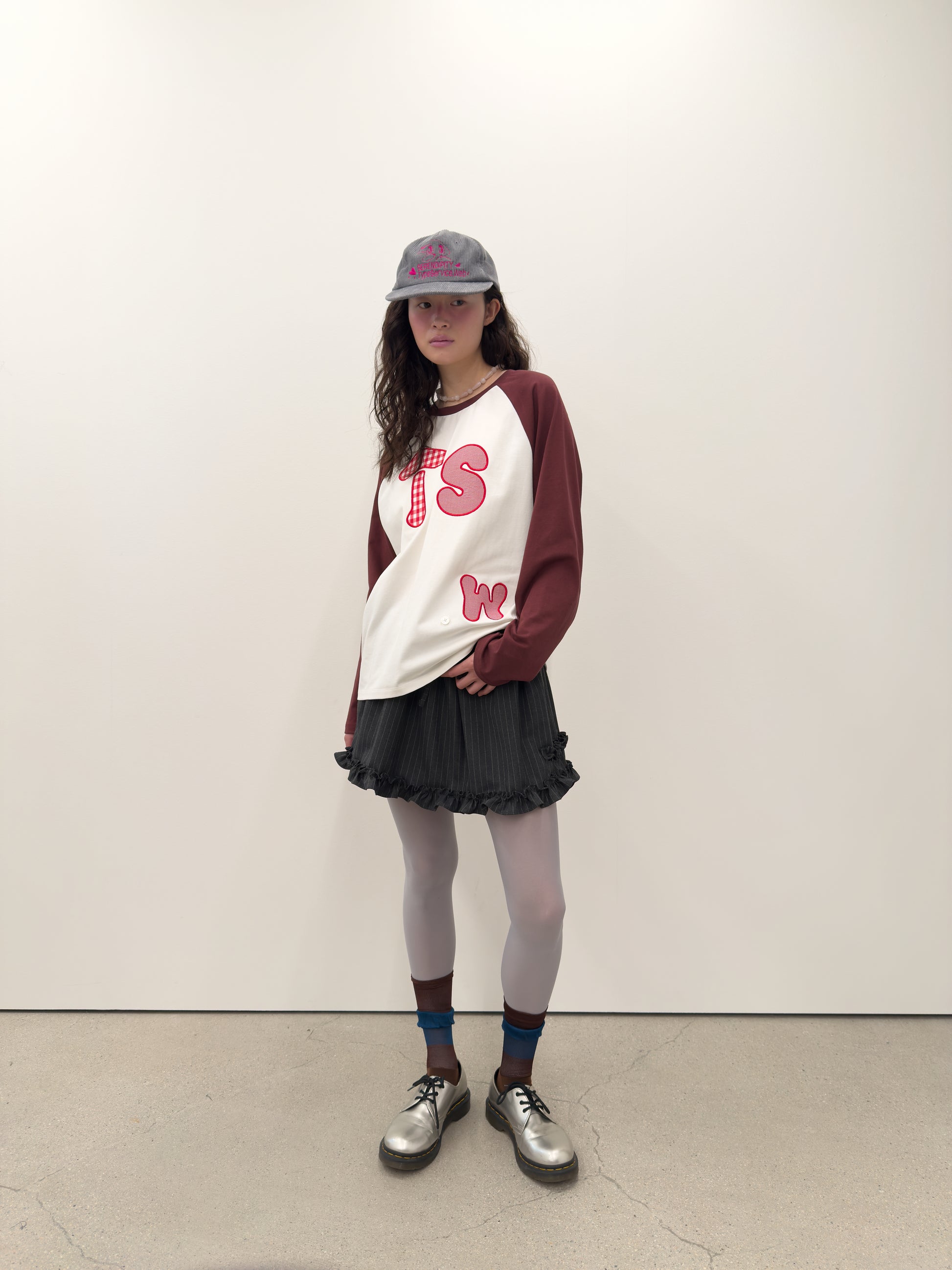 Buttoned Patch Raglan Top