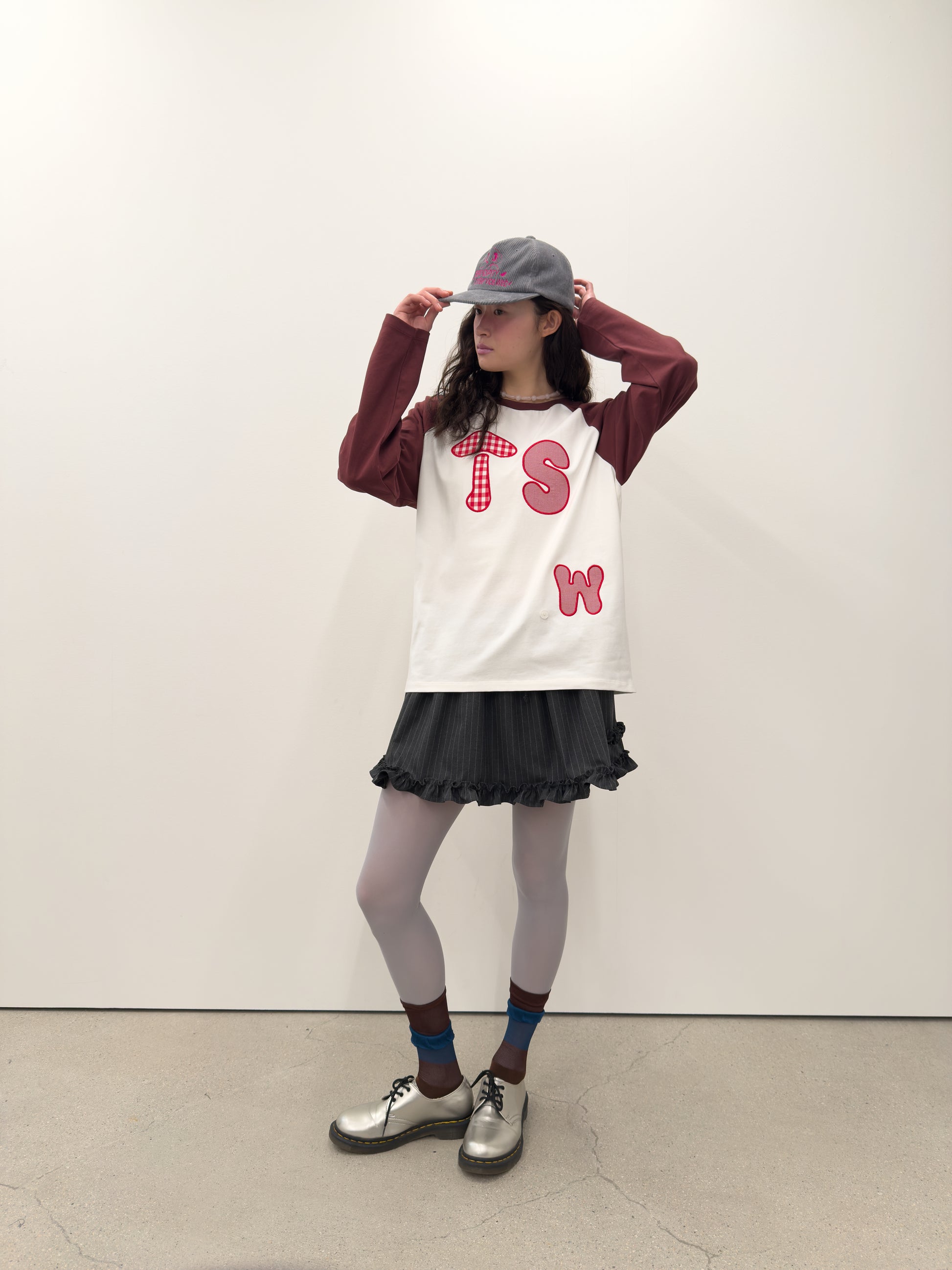 Buttoned Patch Raglan Top