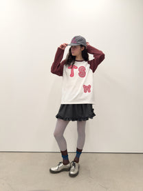 Buttoned Patch Raglan Top