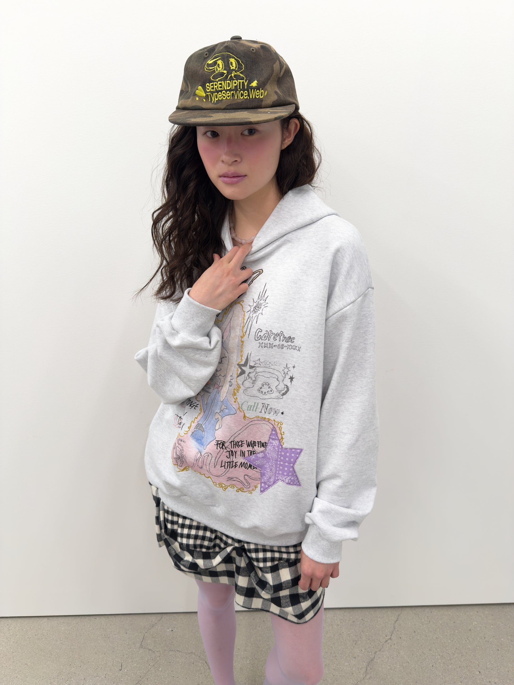 Star Patched Rabbit Hoodie