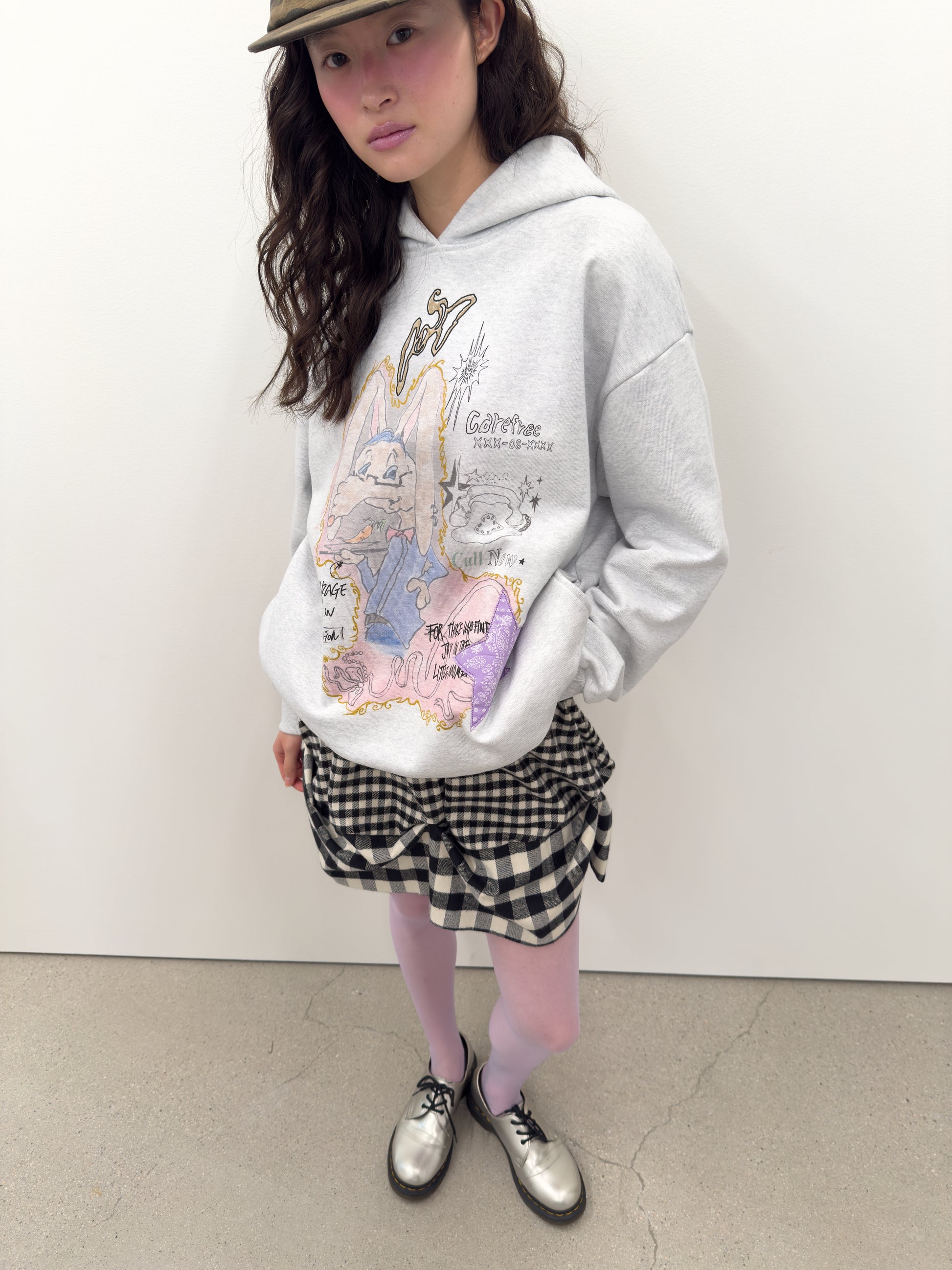 Star Patched Rabbit Hoodie