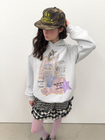 Star Patched Rabbit Hoodie