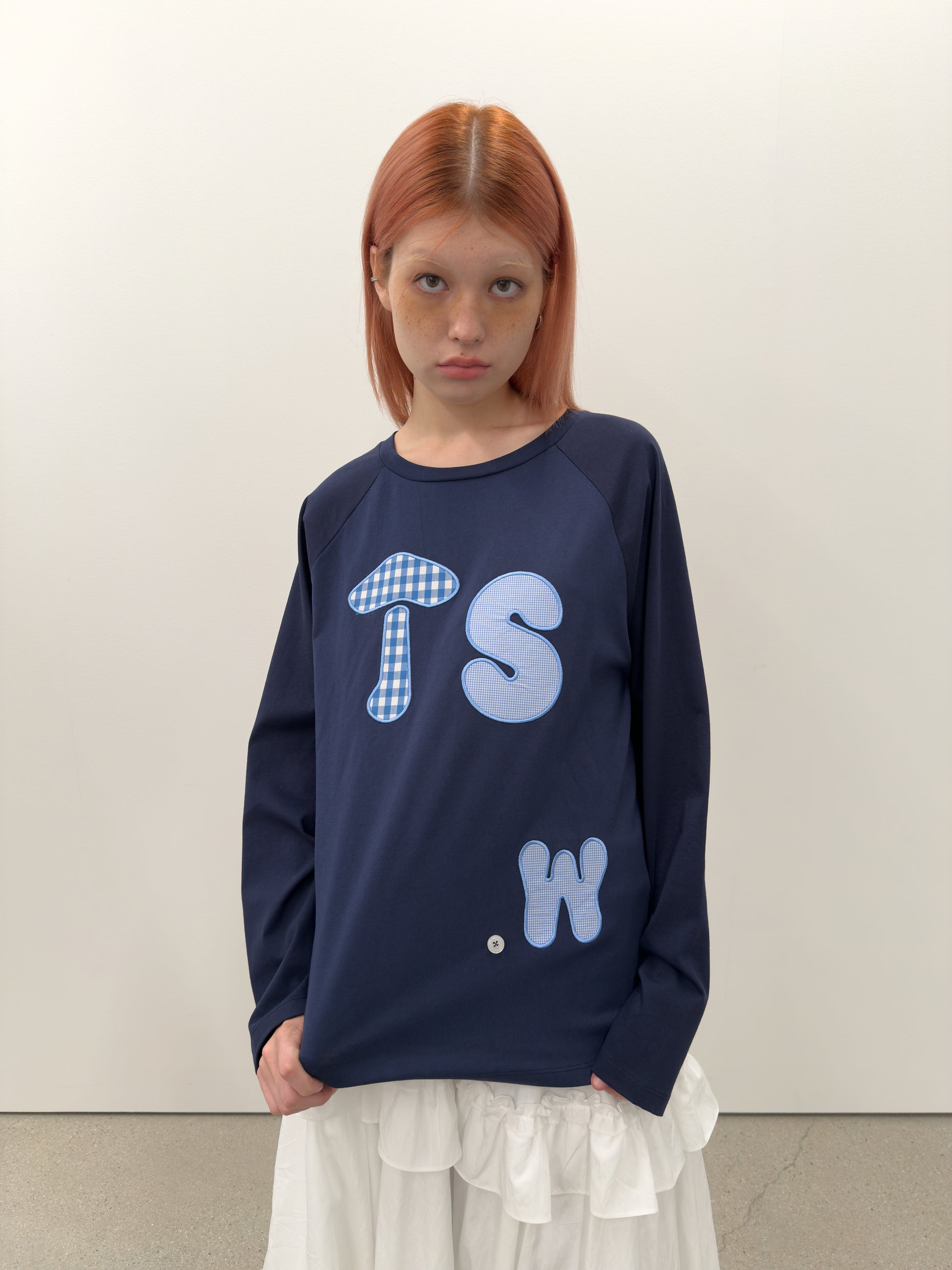 Buttoned Patch Raglan Top