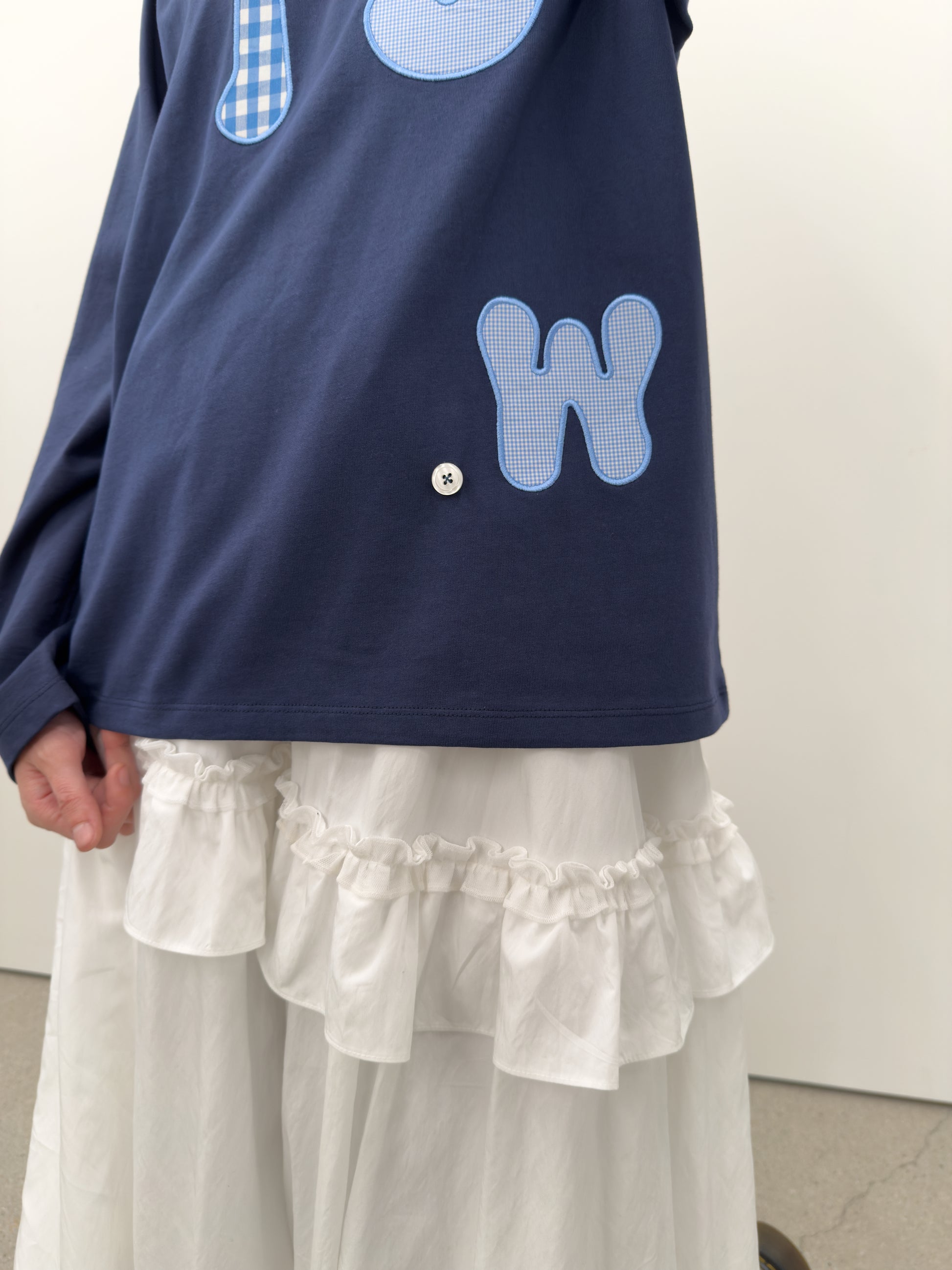 Buttoned Patch Raglan Top