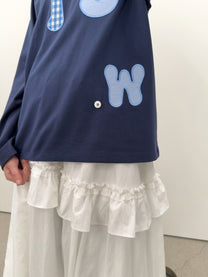 Buttoned Patch Raglan Top