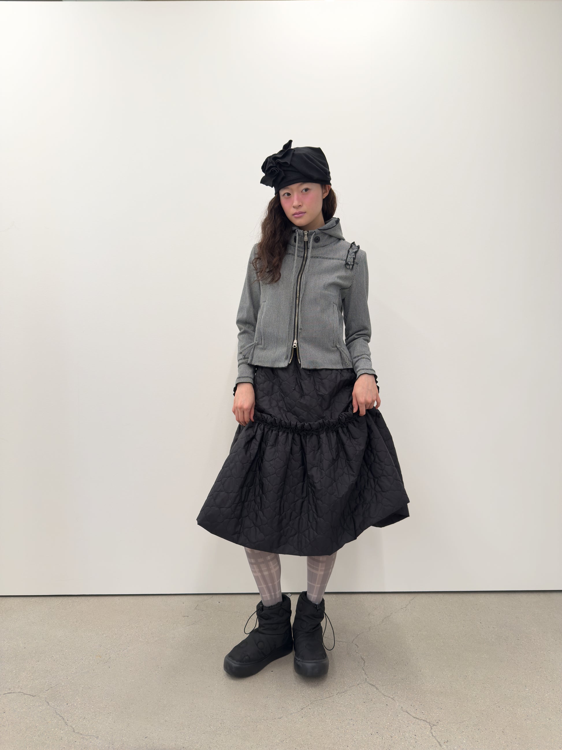 Ruffle Stitch Hoodie Jacket