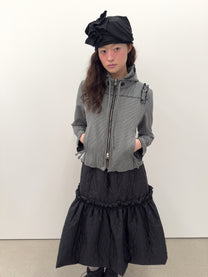 Ruffle Stitch Hoodie Jacket