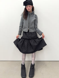 Ruffle Stitch Hoodie Jacket