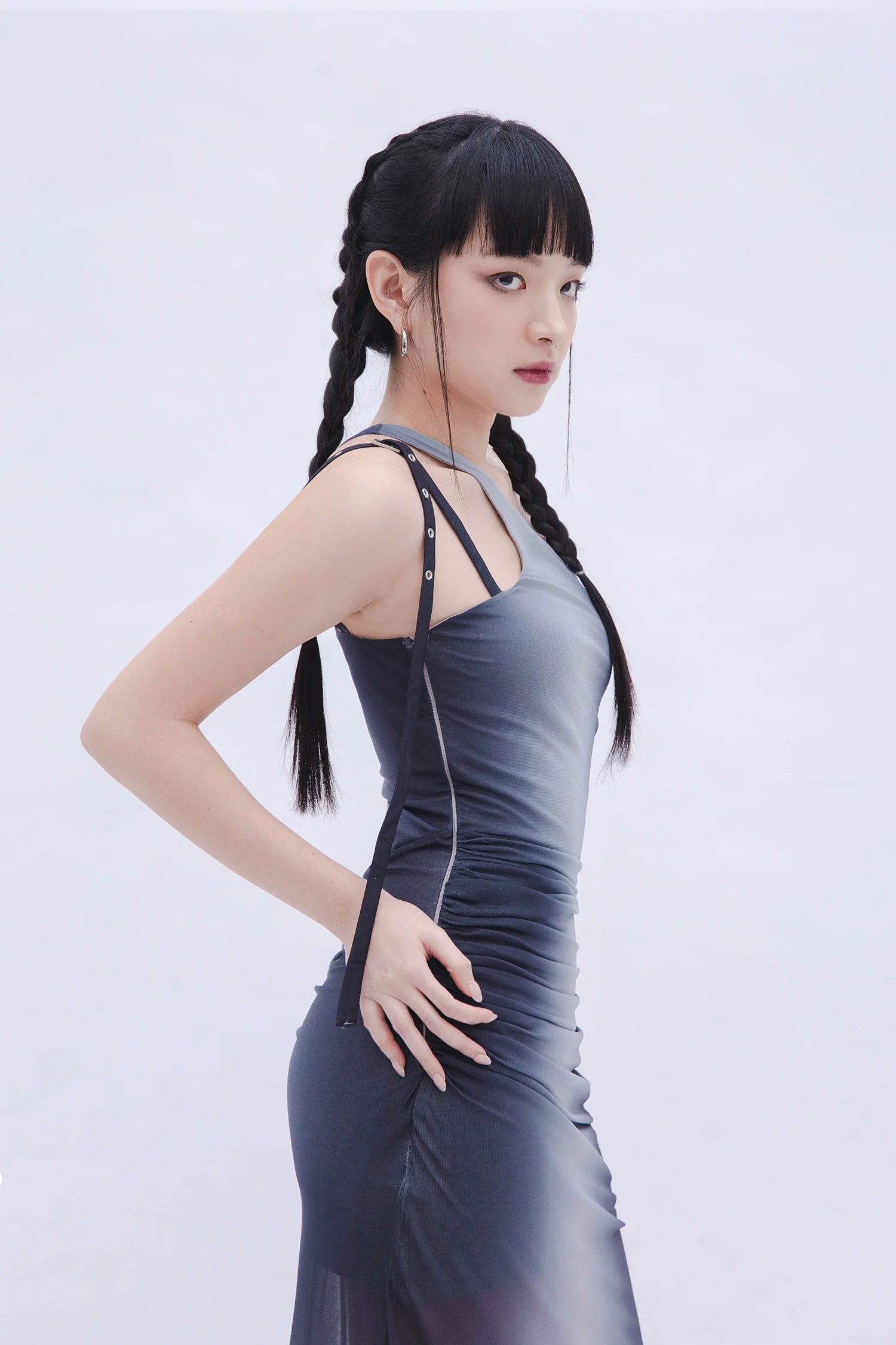 Ombre Dress (Bluish Grey)