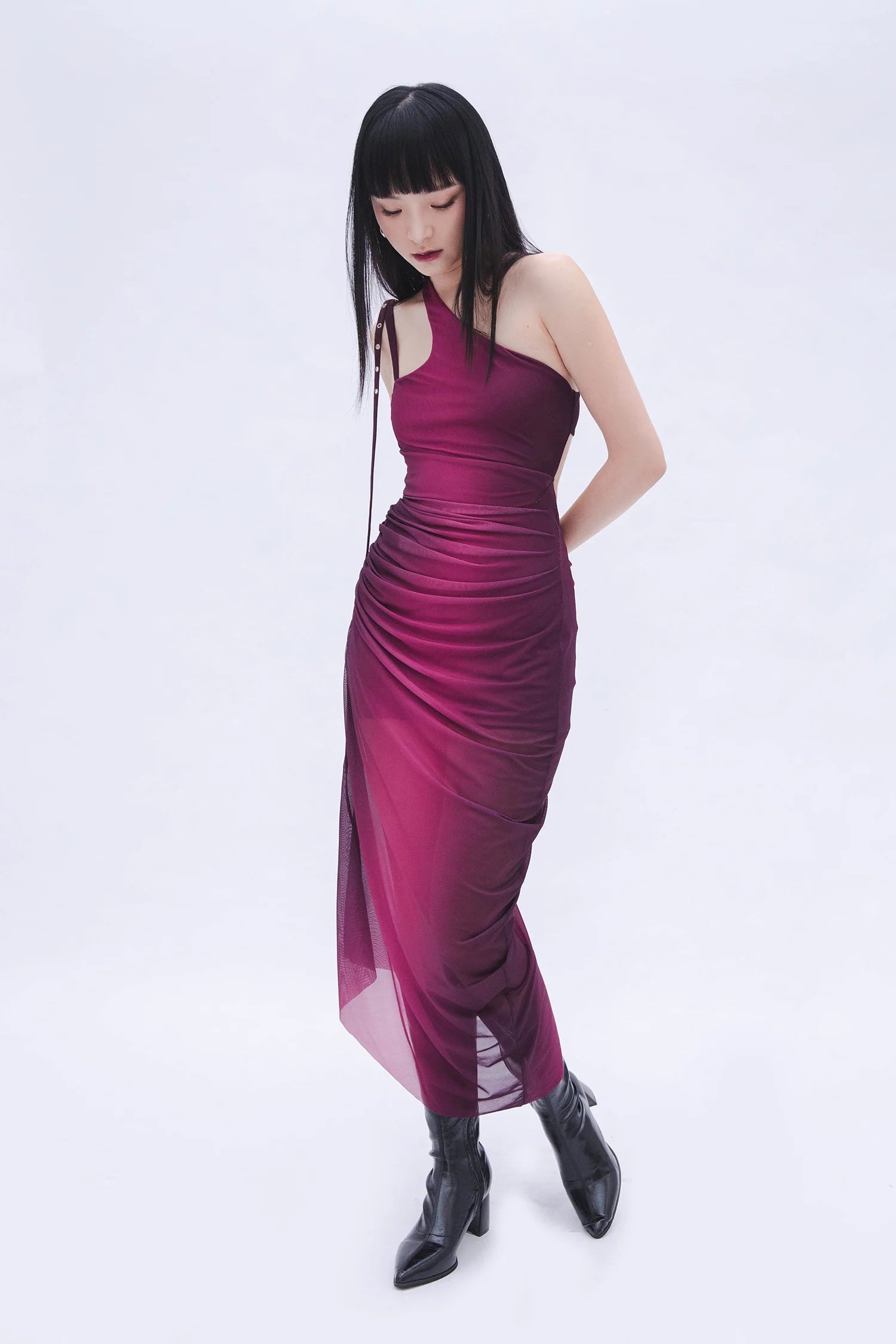 Ombre Dress (Wine)