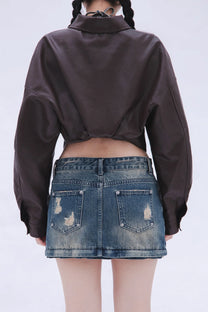 Denim Detachable Skirt (Blue)