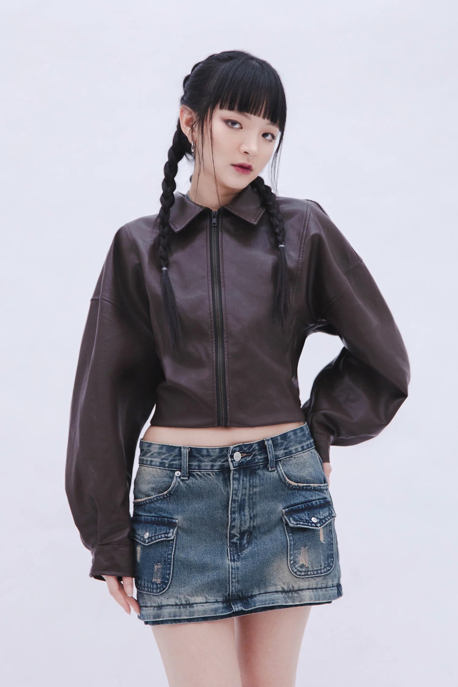 Denim Detachable Skirt (Blue)