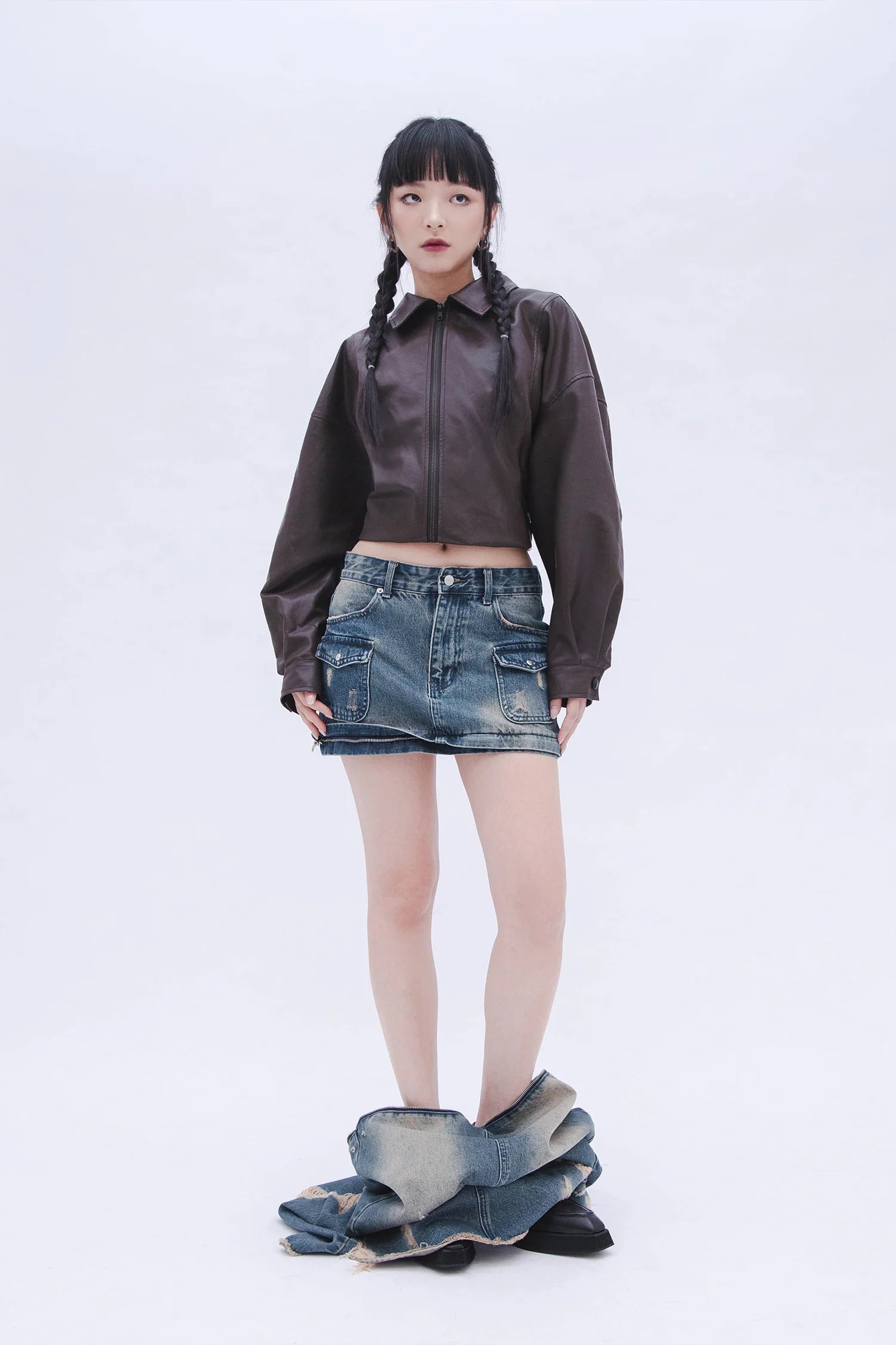Denim Detachable Skirt (Blue)