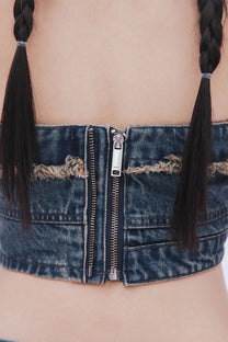 Denim Halter Top (Blue)