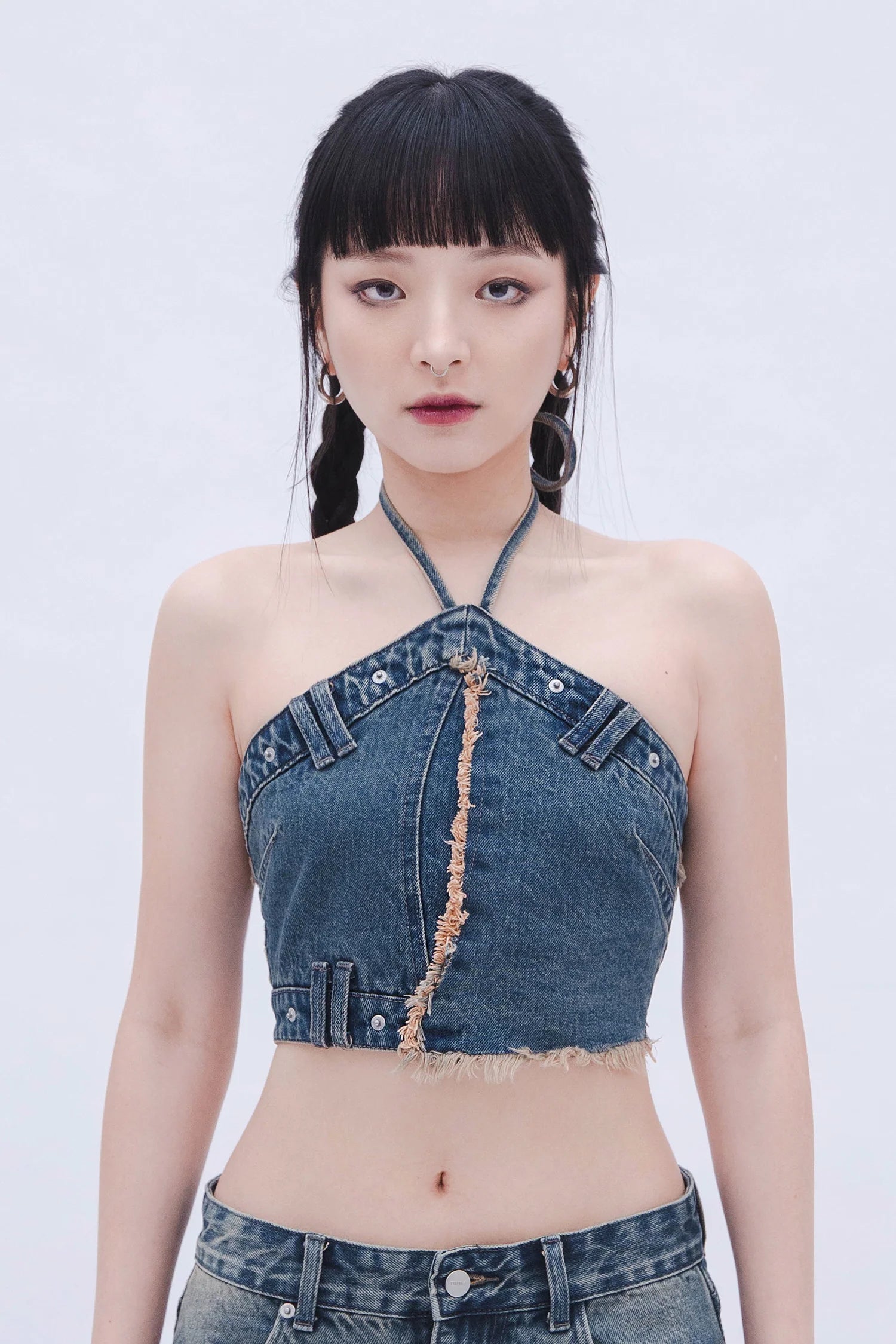 Denim Halter Top (Blue)