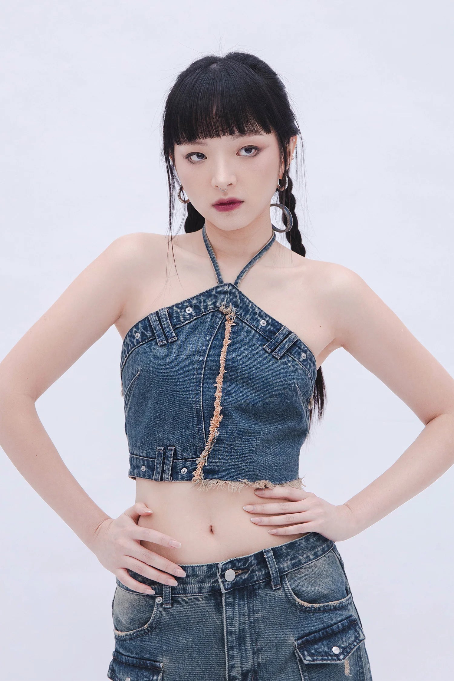 Denim Halter Top (Blue)
