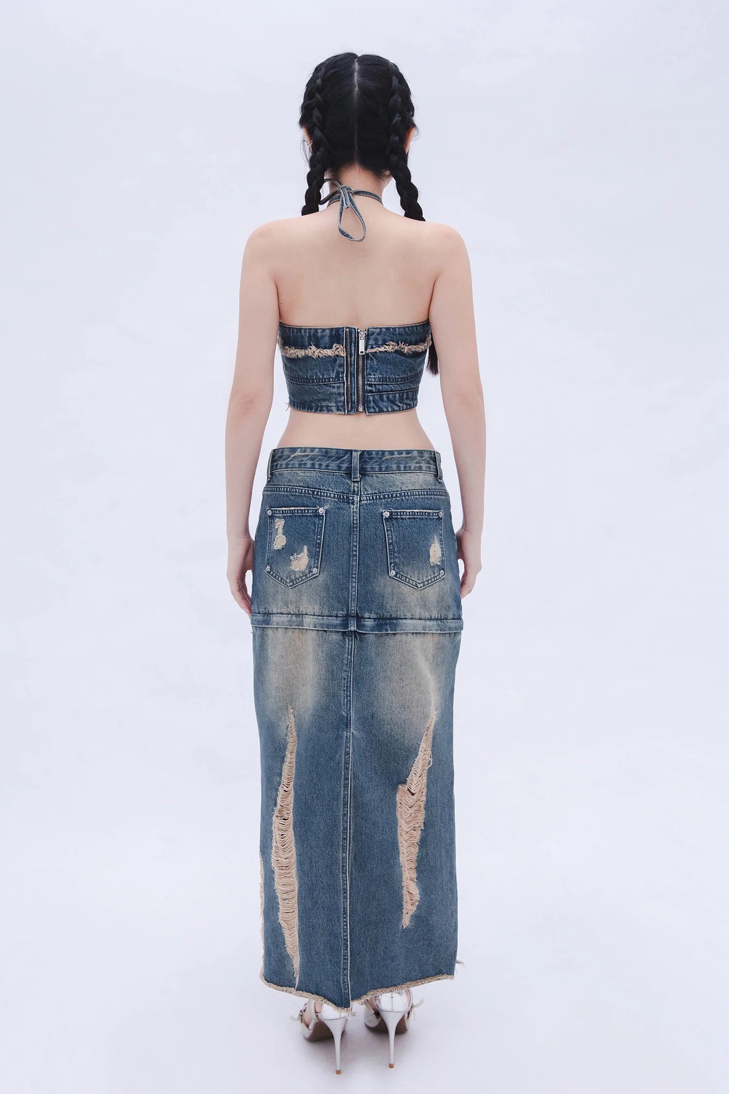 Denim Halter Top (Blue)