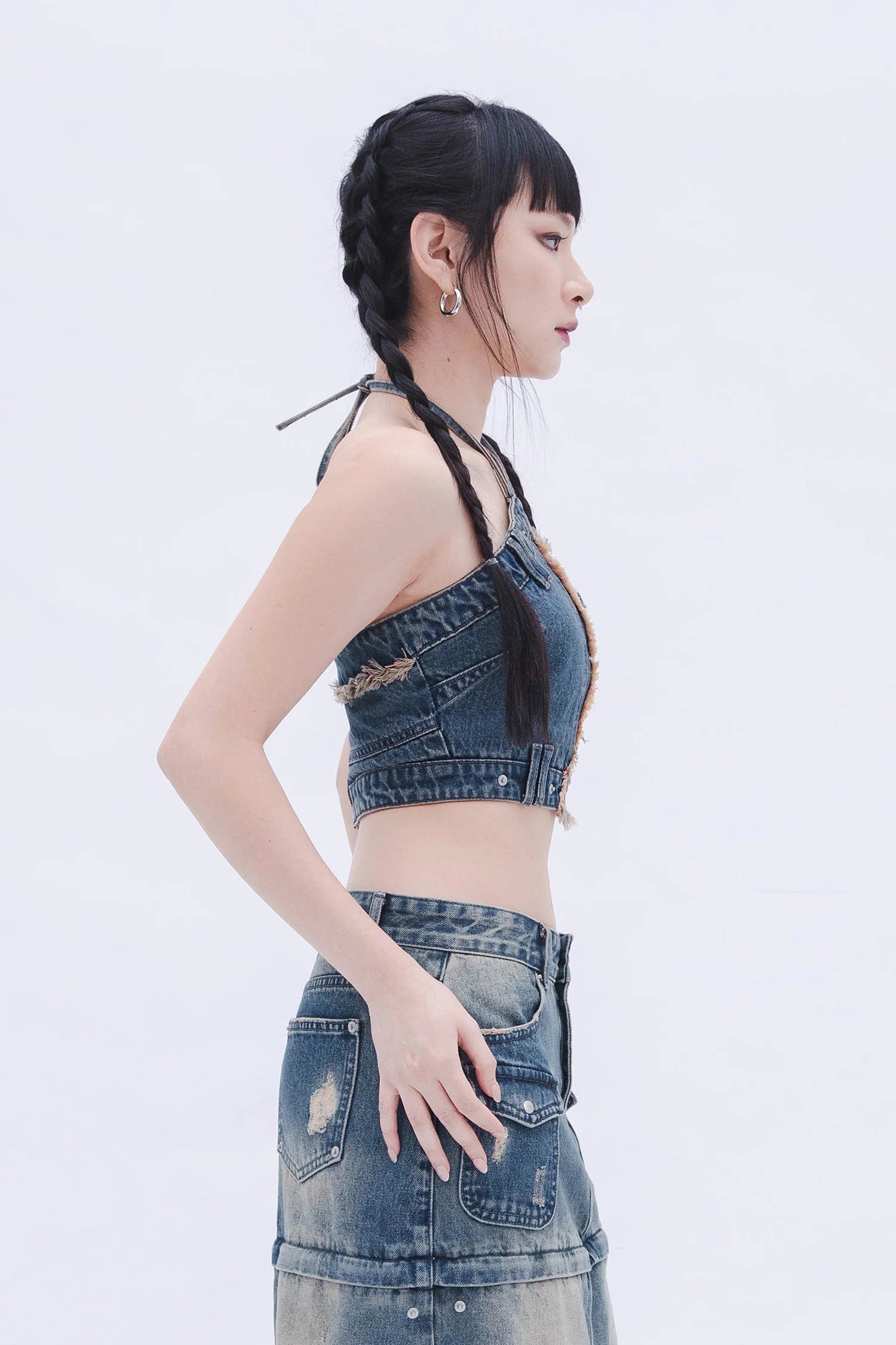 Denim Halter Top (Blue)
