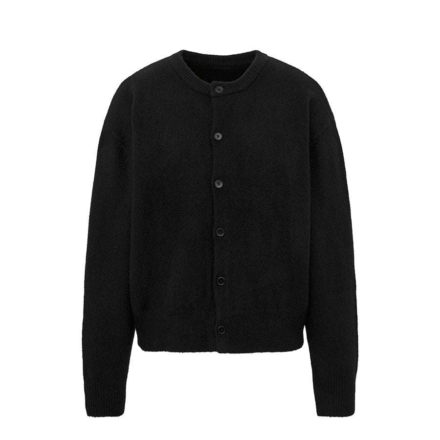 Legacy Round Crop  Cardigan (Black)