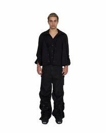Washed Black Drape Jeans