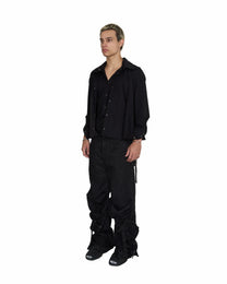 Washed Black Drape Jeans