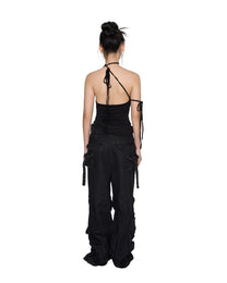 Washed Black Drape Jeans
