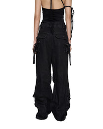Washed Black Drape Jeans