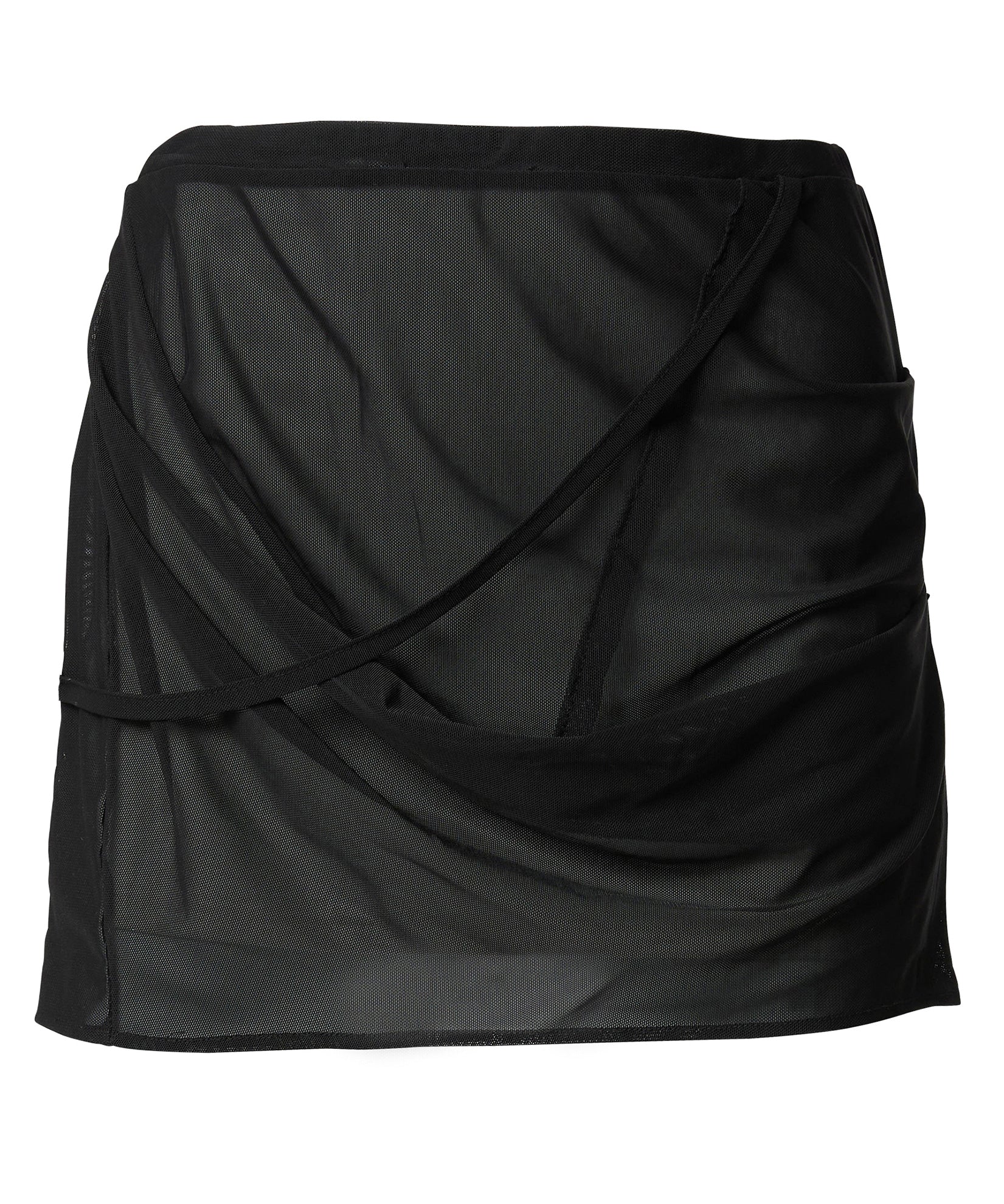 Draped Mesh Layered Mini Skirt