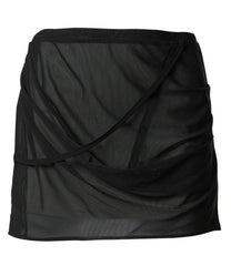 Draped Mesh Layered Mini Skirt