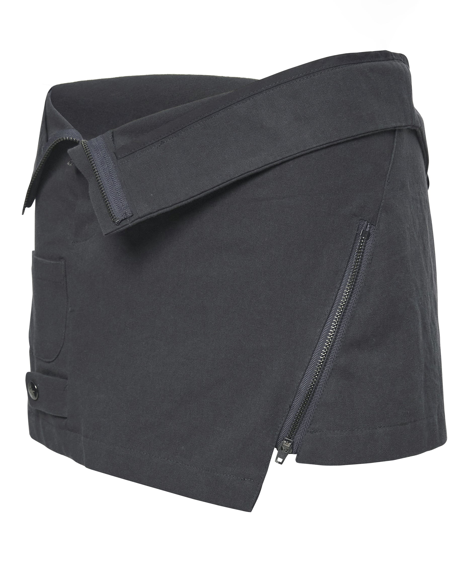 Asymmetrical Folded Skirt (Dark Gray)