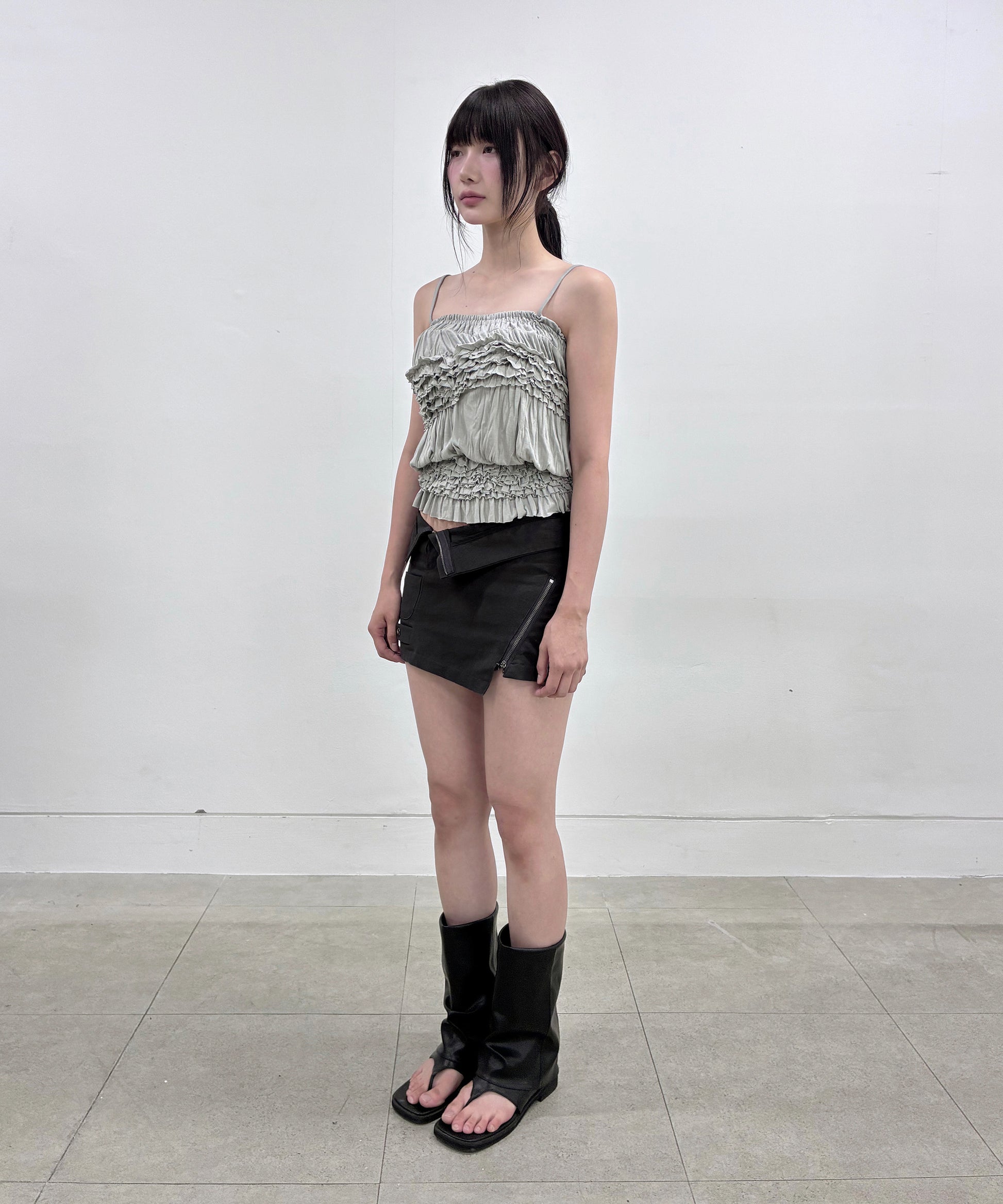 Asymmetrical Folded Skirt (Black)