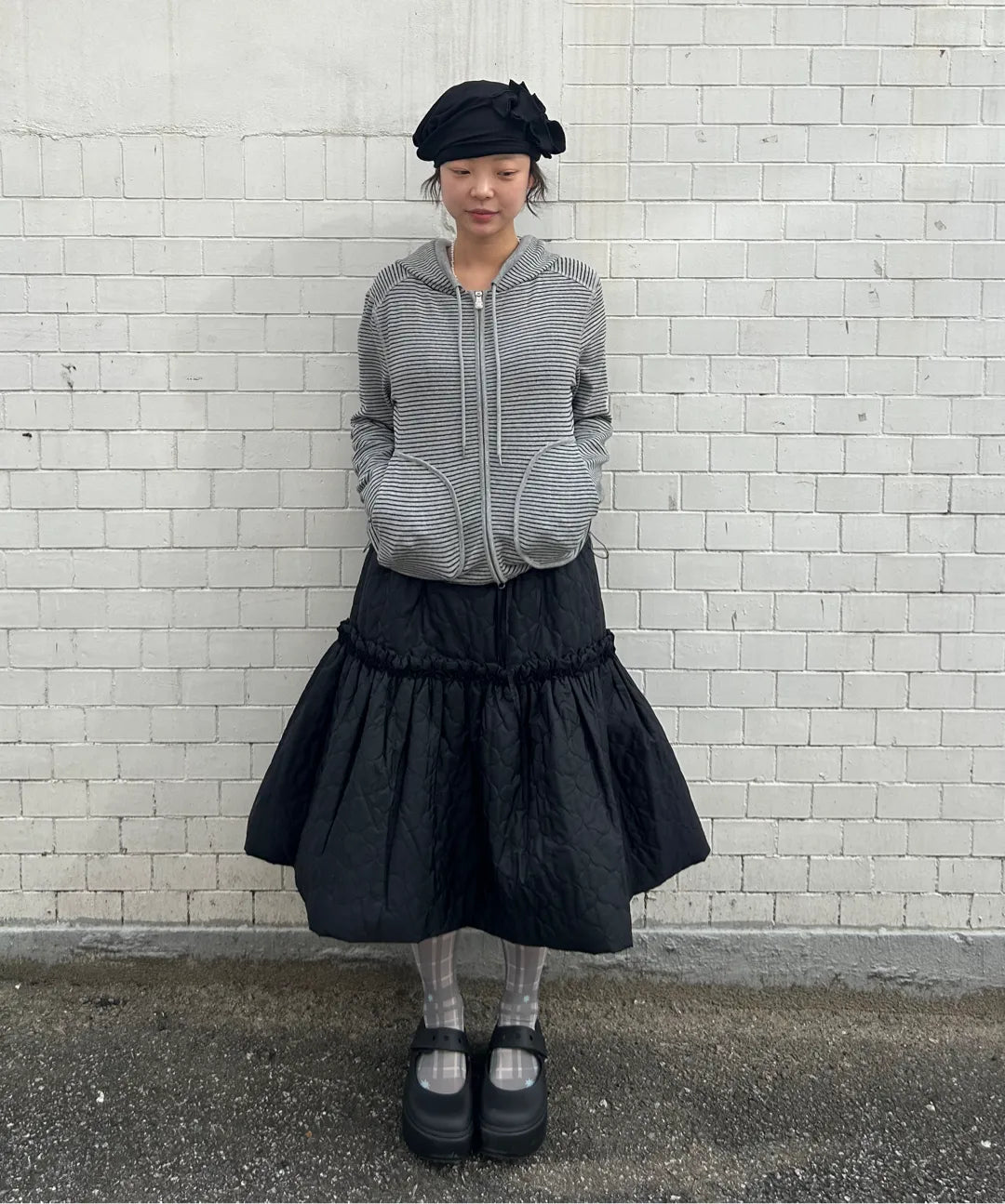 Frost Plaid Tights [Gray]