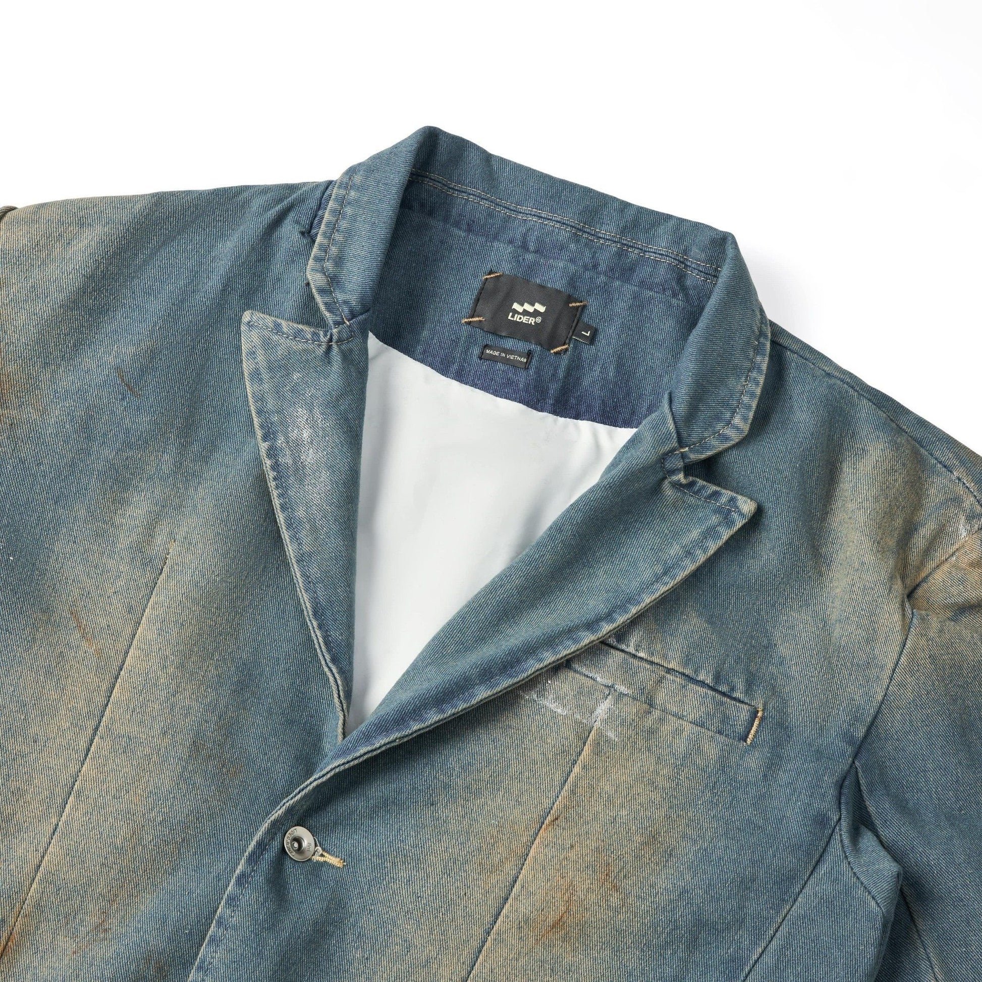 Bleu Washed Oversized Blazer