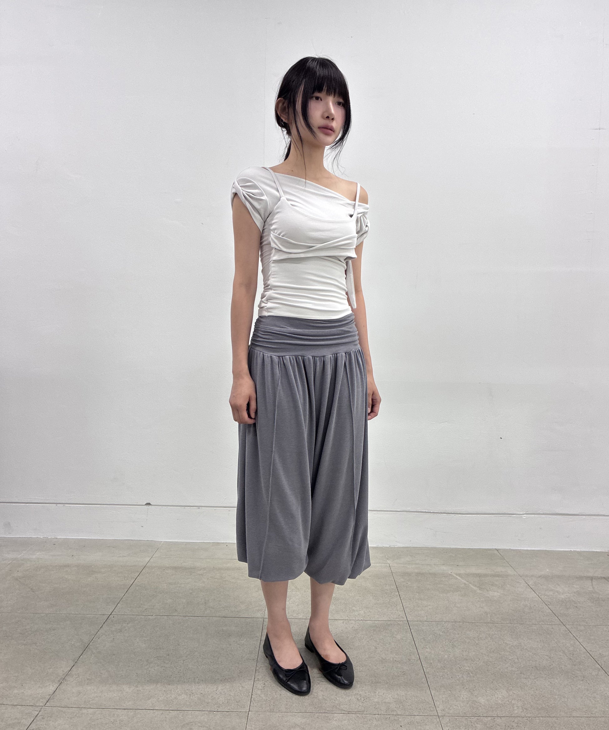 Wide Capri Pants (Dark Gray)