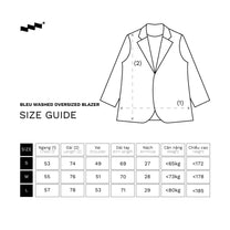 Bleu Washed Oversized Blazer