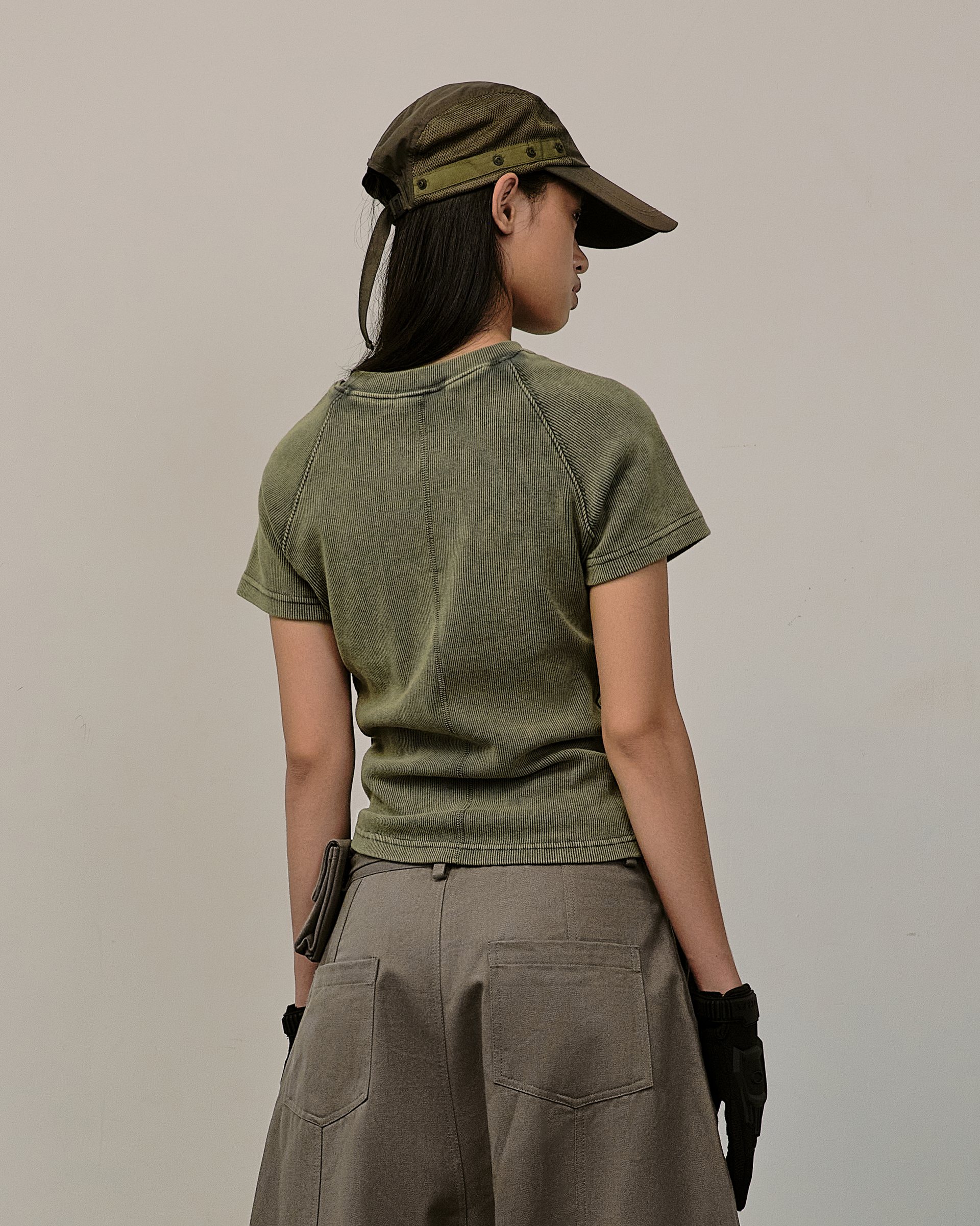 B Washed Tee (Army Green)